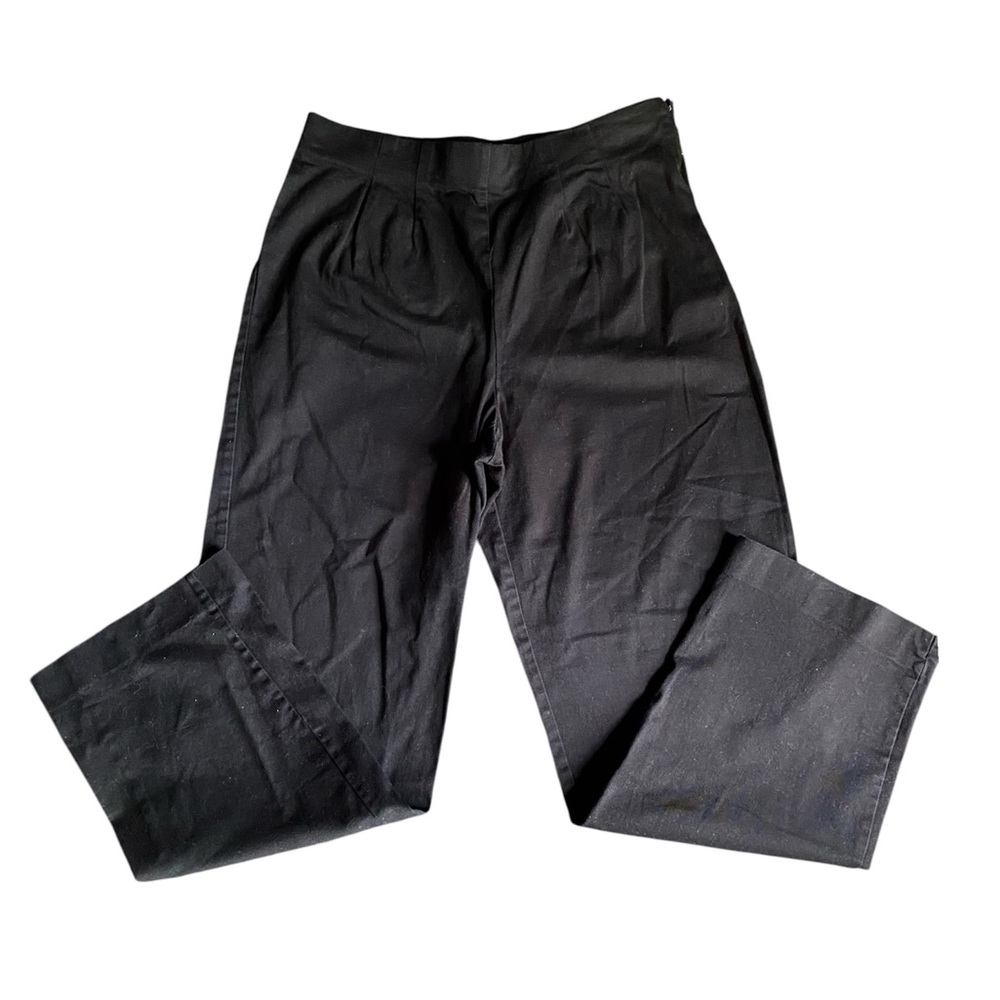 Stonebridge Black Cotton Straight Leg Trouser Pants
